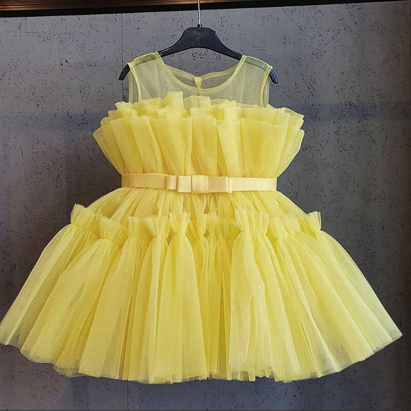 Тюлевое платье для девочки на день рождения, дневной свет, маленькая принцесса, детский наряд, детская одежда