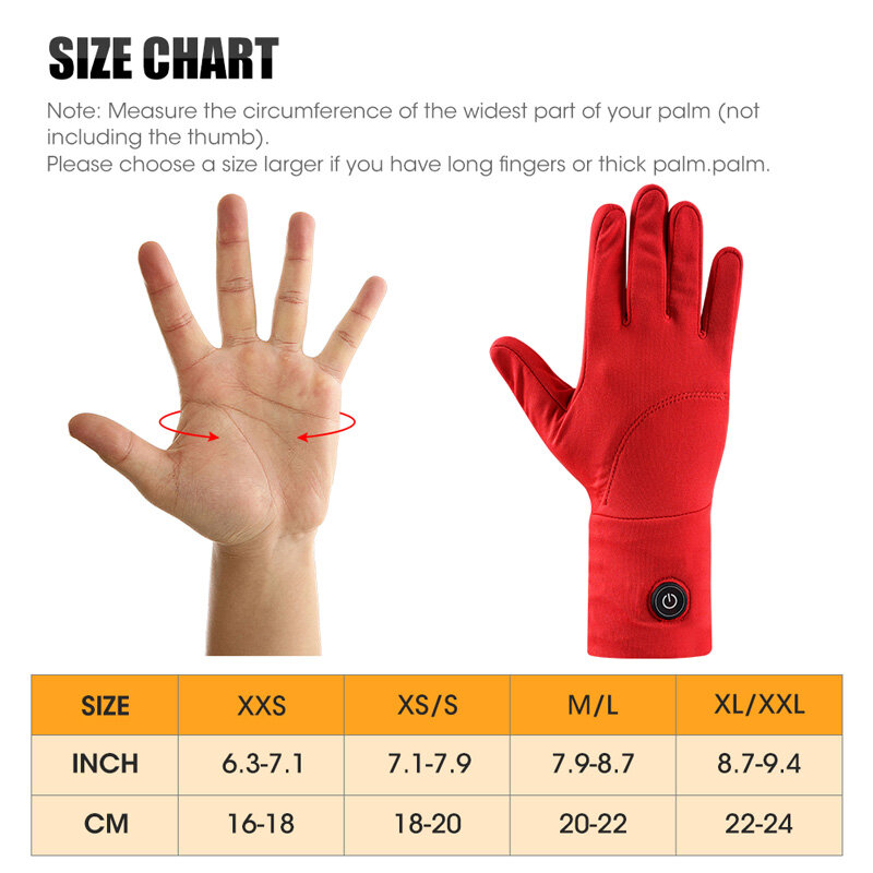 Winter Heated Gloves For Men Women Electric Heating Rechargeable Thermal Warm Touch Screen Windproof For Bicycles Office Working