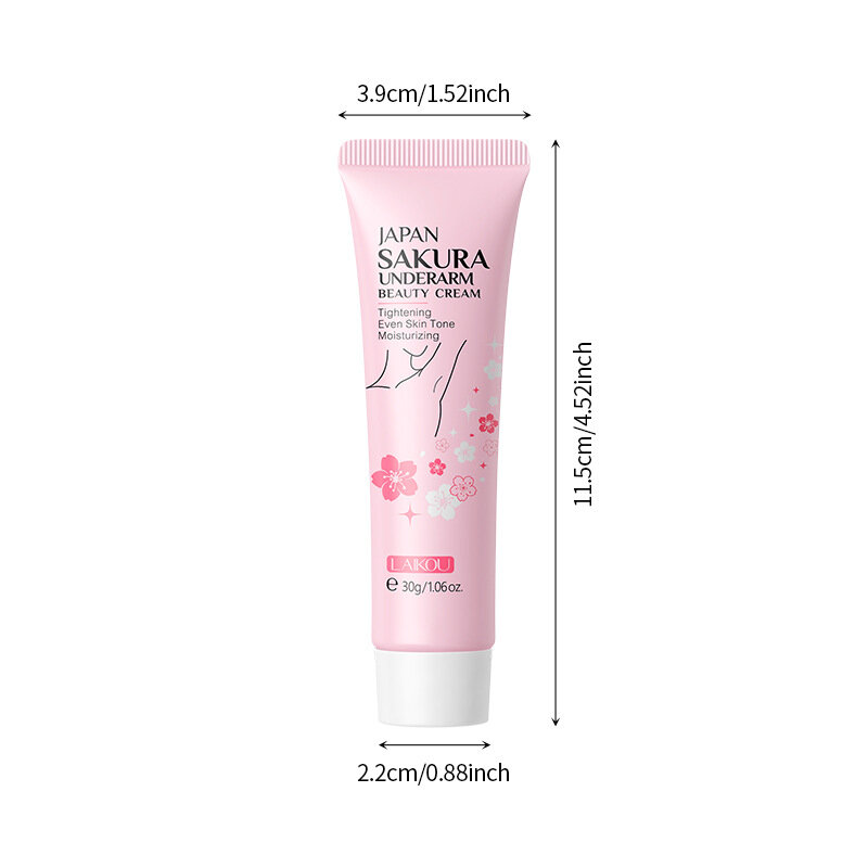 LAIKOU Sakura-crema blanqueadora para las axilas, blanqueador para las nalgas y rodillas, blanqueador para la piel oscura, mejora la pigmentación de melanina, cremas hidratantes opacas