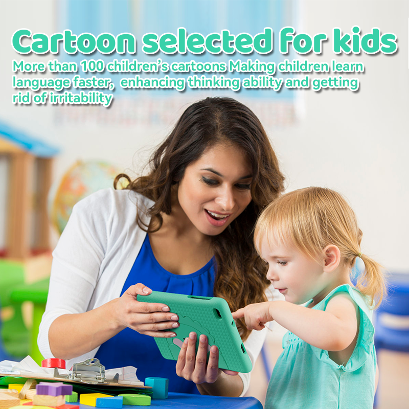 Adreamer Tablet anak-anak Android 13, perangkat lunak edukasi anak-anak Quad-Core 7 inci WiFi 13 3GB + 32GB Bluetooth 4.2 dengan casing tahan anak-anak
