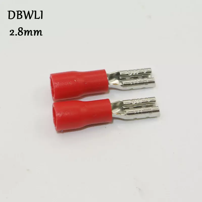 50pcs femmina rosso blu giallo 2.8mm 4.8mm 6.3mm isolato connettore filo a forcella terminale a crimpare elettrico