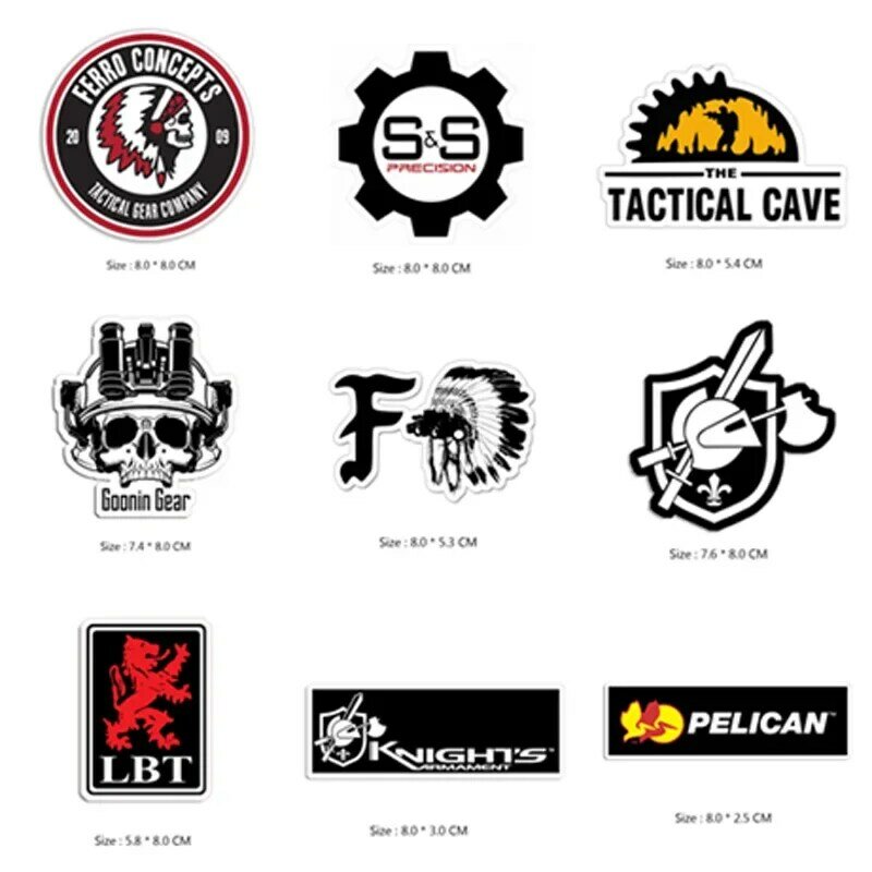 Autocollants Militaires Imperméables en Vinyle avec Logo, Décalcomanies de Voiture, de Réfrigérateur, de Skateboard et de Bagages