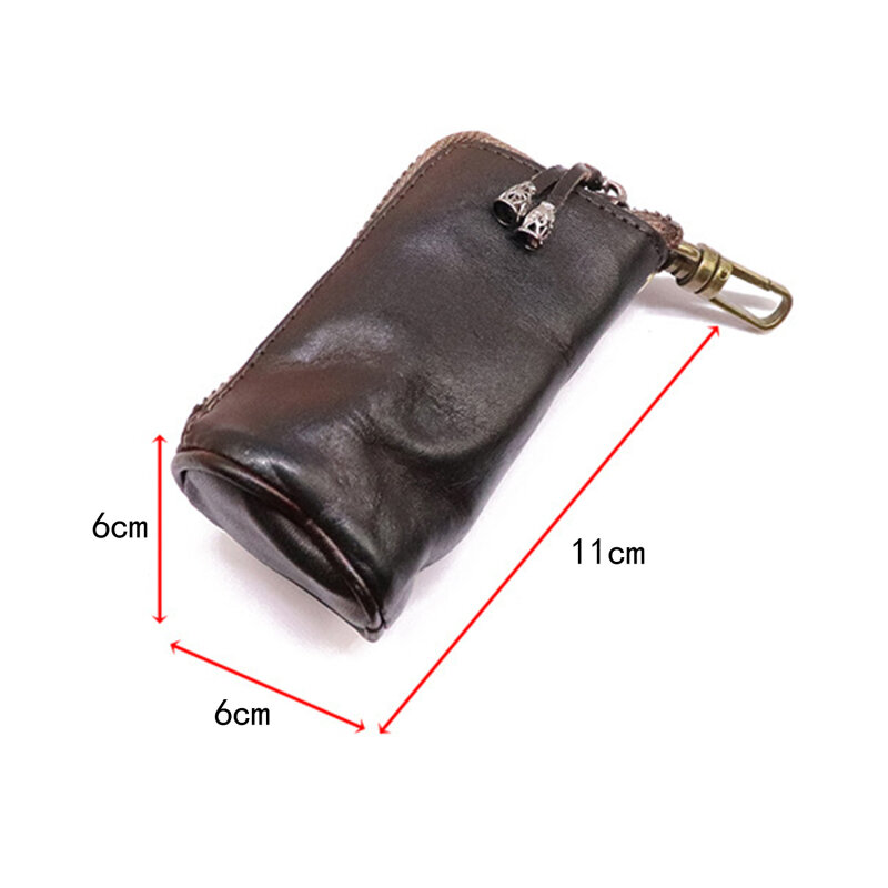New Arrival Men Genuine Leather Key Bag Key Chain Holder Fashion Zipper Home Storage Bag Double Key Pack Car Bag For Man
