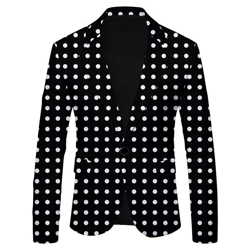 2023 New Striped Male Blazer Suits Polka Dot Leopard Print Casual British Fashion Slim Fit Jacket Suit Men'S Coat Streetwear