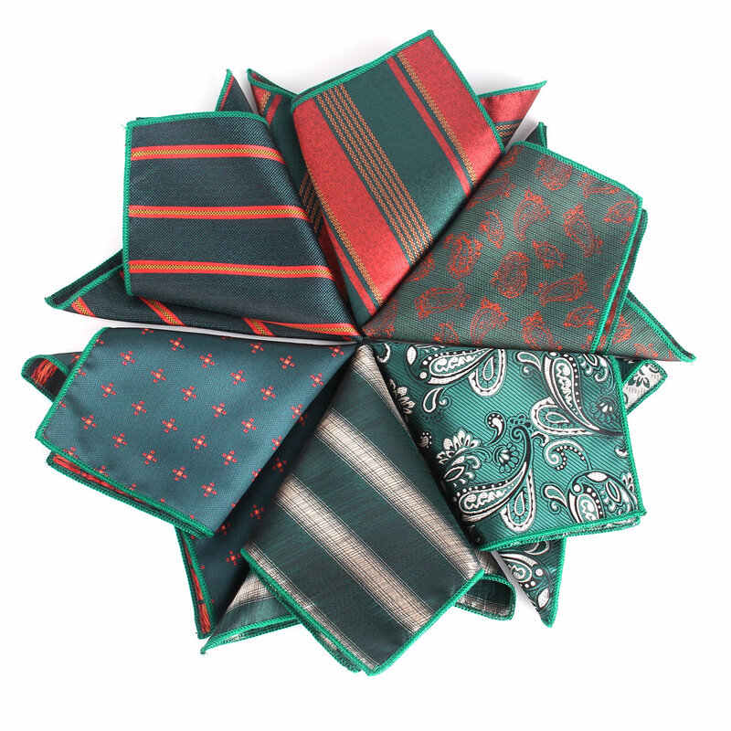 Nowy zielony wzór kieszonkowy dla mężczyzn kobiet w kratę ręcznik na klatkę piersiową ślubne chusteczki męskie garnitury chusteczki chusteczka do kieszeni