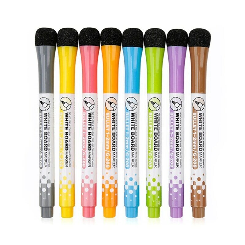Магнитный маркер для доски с ластиком, 8 цветов, стираемая ручка с жидким мелом, многоразовая, быстросохнущая, для доски, доски