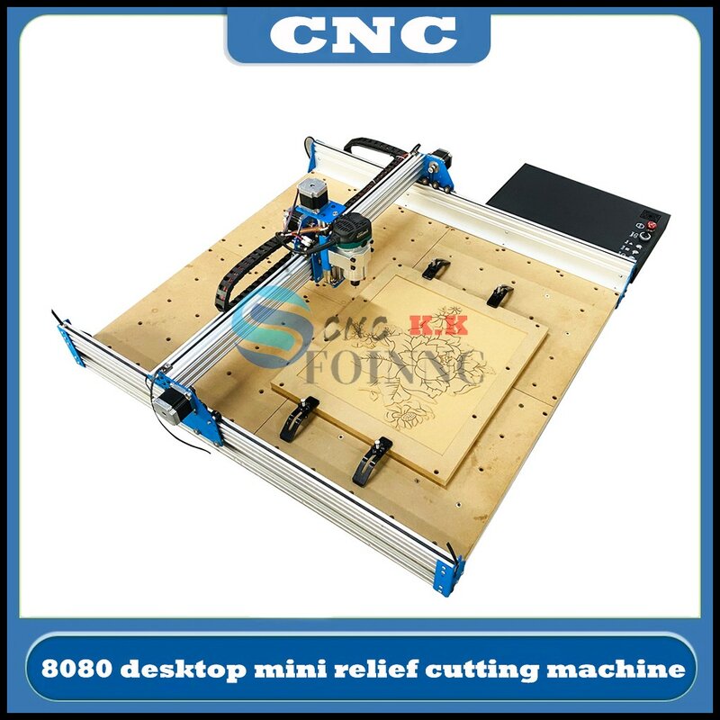 Latest CNC 8080 desktop spindle engraving machine small mini laser cutting punching slotting relief Hot DIY