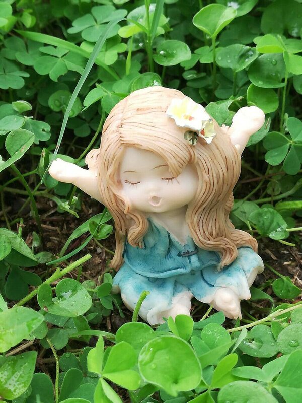 Moda zabawna Mini leniwy kwiatową wróżkę statua figurka ozdoba wróżka wystrój ogrodu prezent