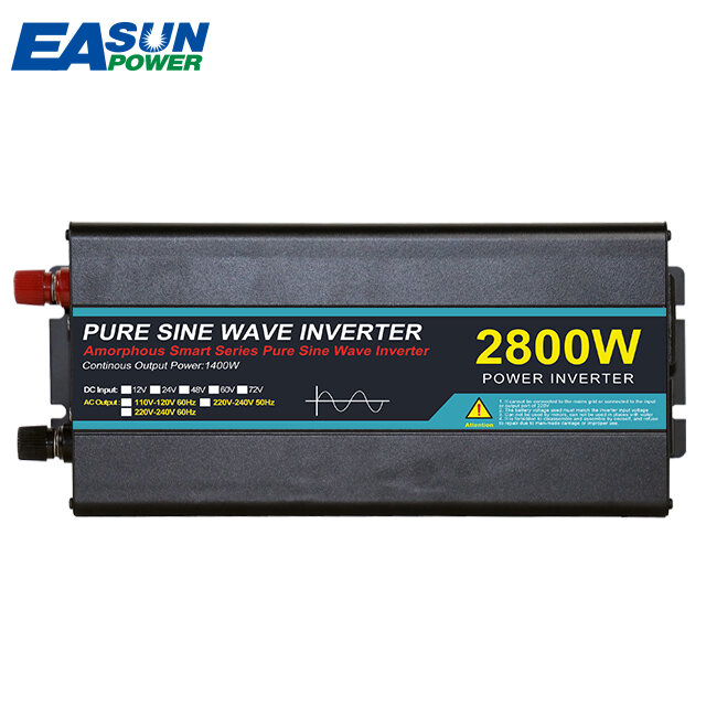 Converter Voltage Transformer LED Display 1600W 2800W 12V 24V 110V 220V 50HZ 60HZ DC To AC Pure Sine Wave Car Power Inverter