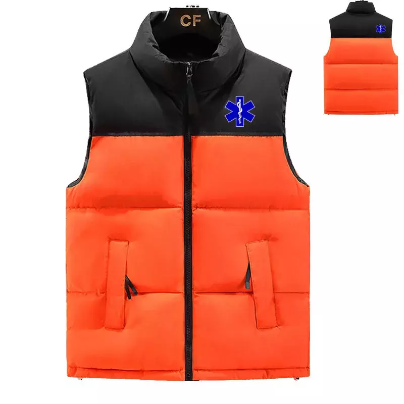 Jaqueta masculina EMT de algodão de emergência, colete high-end, design sem mangas, impressão de ambulância, clássico, 2023
