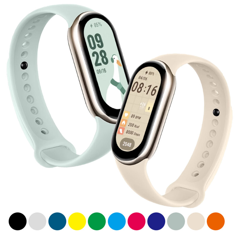 Bracelet de montre en silicone pour Xiaomi Mi band 8-8, remplacement NDavid mield8, ceinture de sport, bracelet intelligent, accessoires de sangle étanches