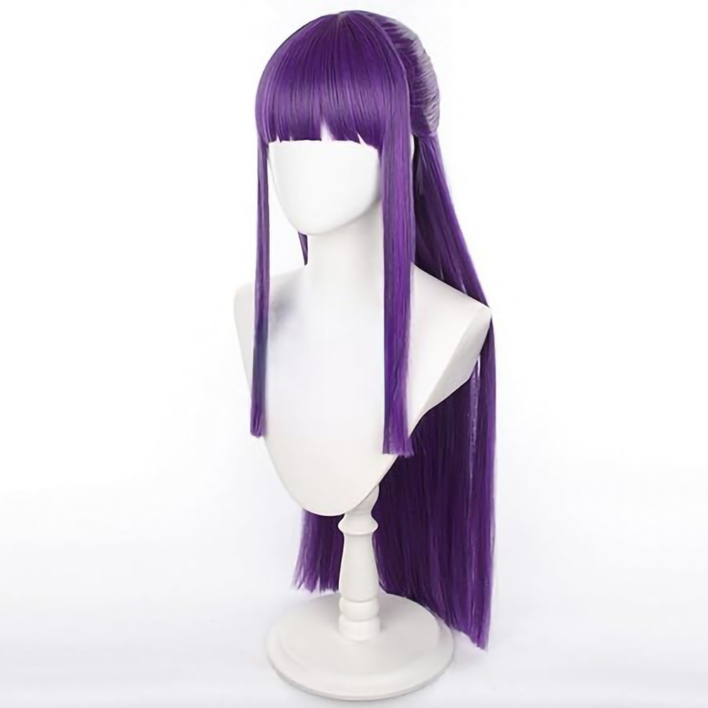 80cm Frieren Fern Cosplay Wig Anime Sousou No Frieren Heat Resistant Synthetic Hair Halloween Party Purple Wig