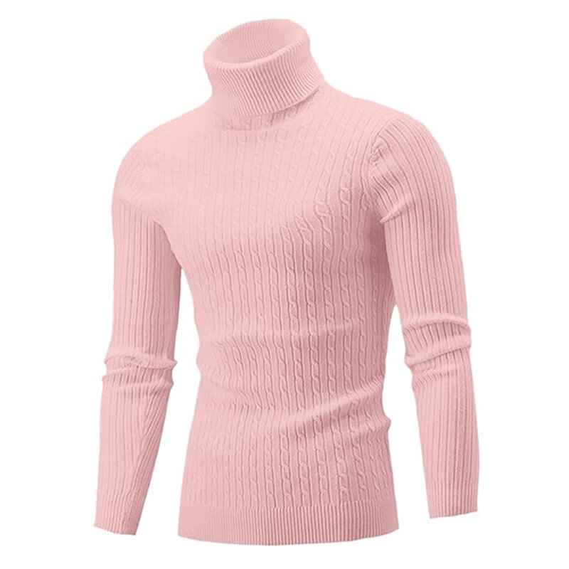New Men's Turtleneck Sweater Casual Men's Knitted Sweater Warm Fitness Men Pullovers Tops Kint Sweater