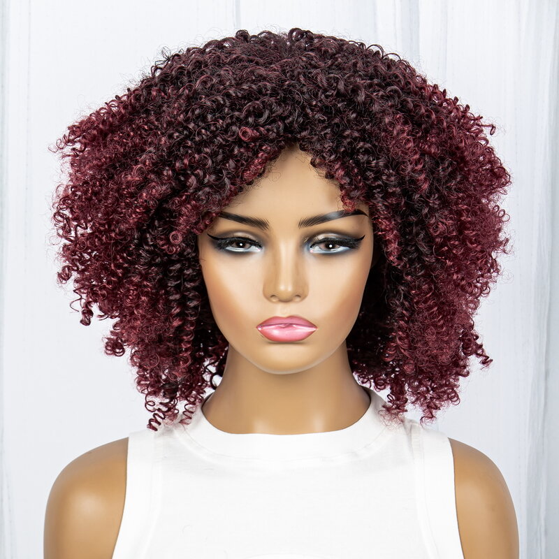 Кудрявый кудрявый парик с челкой для женщин, натуральный, светлый, зеленый цвет, без клея, высокотемпературные волосы, парик в повседневном стиле