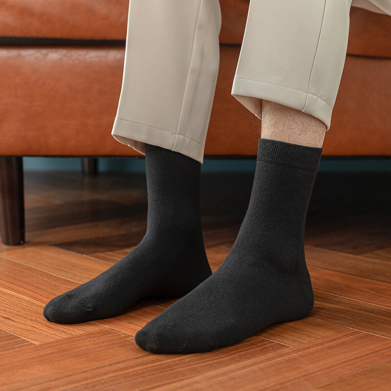 10 paia/lotto nuovi calzini di cotone da uomo nuovi stili calzini da uomo d'affari neri morbidi e traspiranti autunno primavera per uomo bianco