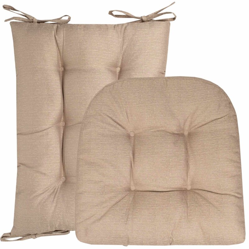 Sweet Home Collection Set di cuscini per sedia a dondolo antiscivolo trapuntati da 2 pezzi Taupe