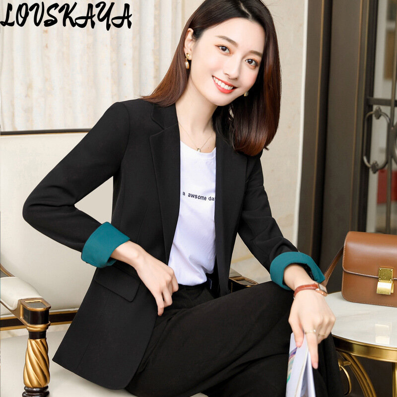New casual slim fit versatile top suit Korean style women's plaid small suit jacket women's long sleeved autumn and winter