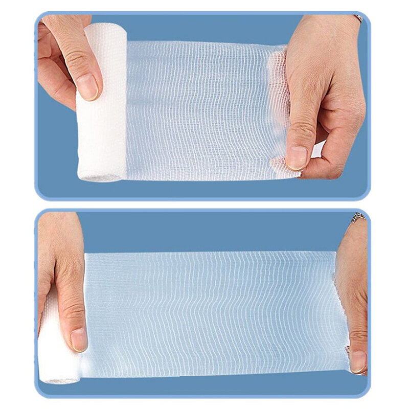 1 rolka elastyczne bandaże z gazy siatkowe bandaż opatrunkowy opatrunek na rany 5cm/7.5cm/10cm/15cm X 4.5m oddychająca łatka przyjazna dla skóry