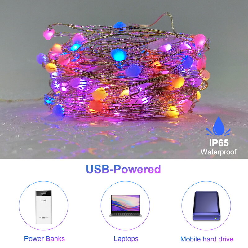 Christmas 5V RGBW light Beads IP65 Waterproof 16 colors light string Christmas lights 2022 free shipping Atmosphere Light