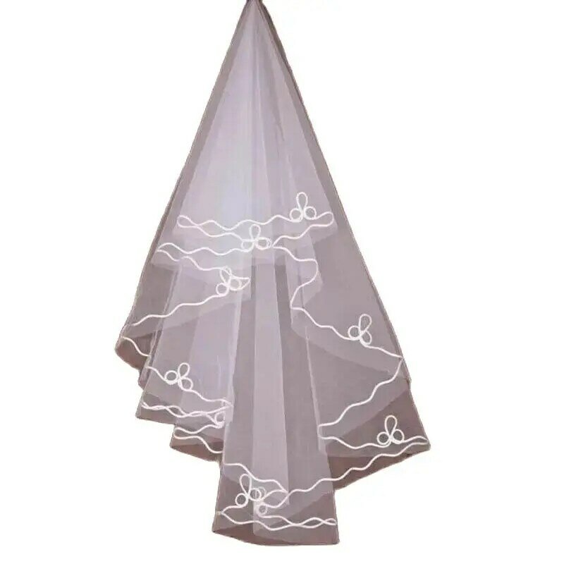 헤어 실 가장자리 신부 베일, 흰색 웨딩 드레스, 1.5 미터
