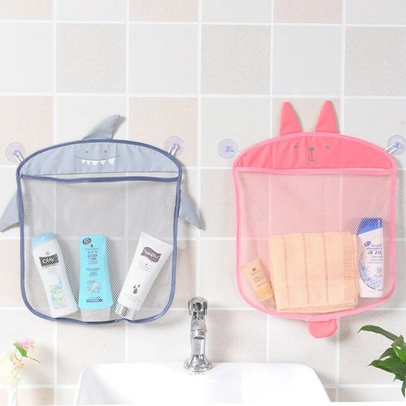 Baby Cartoon Animal Shape Shower Mesh Bag para Bath Brinquedos Pendurado Banheiro Storage Organizer Holder Crianças Water Toy Net Bag