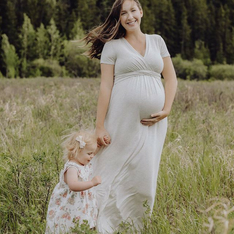 Tulle 섹시한 출산 드레스 베이비 샤워 Elegence 임신 복장 사진 긴 임신 여성 맥시 가운 사진 촬영 소품