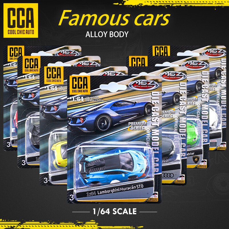 CCA-Modèle de voiture moulé sous pression de la série 1/64, véhicule de simulation, célèbre dans le monde, Hot Wheels, jouets pour garçons et adolescents, collection, cadeau
