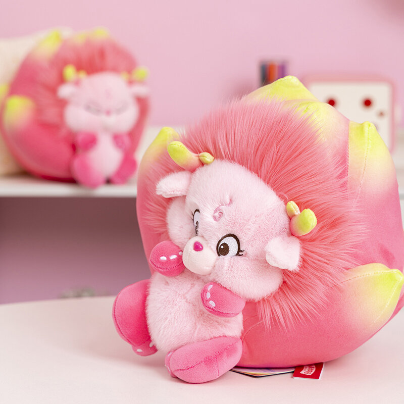 1 buah boneka Pitaya lucu kreatif mainan mewah boneka lembut naga buah bantal Sofa bantal lempar untuk anak-anak anak perempuan hadiah Dekorasi Rumah