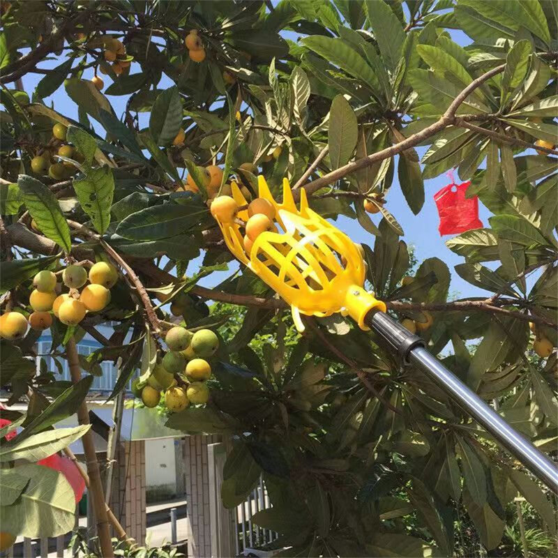 Picking Device Portable Strong Durable Adjustable Garden Tools Fruit Picking Machine Easy To Use Fruit-picking Device Yellow