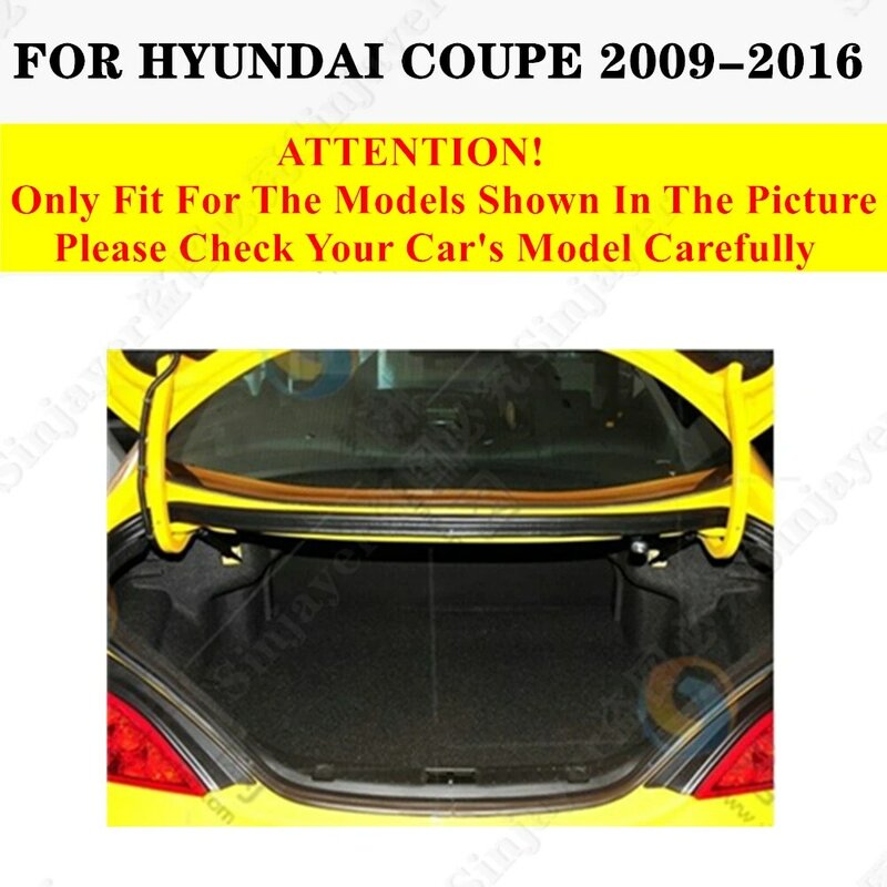 Alas bagasi mobil ข้างสูงสำหรับ Hyundai Coupe 2016 2015 2014 2013 2012 2011 2010ถาดท้าย2009แผ่นรองสัมภาระด้านหลัง