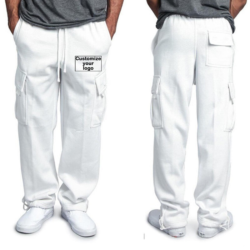 Pantalon de sport multi-poches pour homme, vêtement de travail, à la mode, jambe droite, personnalisable avec votre logo