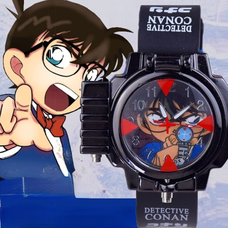 Detective Conan-relojes de dibujos animados periféricos de Anime para niños y niñas, relojes para estudiantes, accesorios creativos, juguetes para niños, regalos