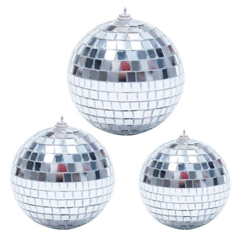 Мини диско-шар KTV Bar, светоотражающий стеклянный шар, сценический вращающийся серебристый зеркальный диско-шар, подвесное украшение, Свадебная вечеринка, домашний декор