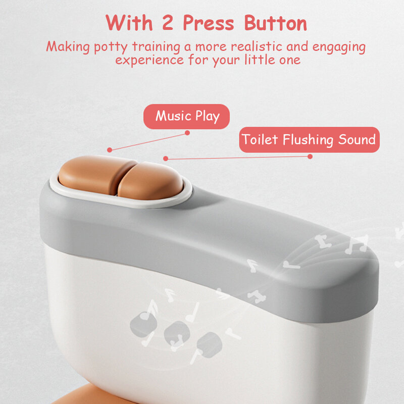 Baby Töpfchen Toiletten sitz realistische Töpfchen Trainings sitz für Kleinkinder Jungen Mädchen Soft Pu Pad Wipe Storage Musik Spiel funktion