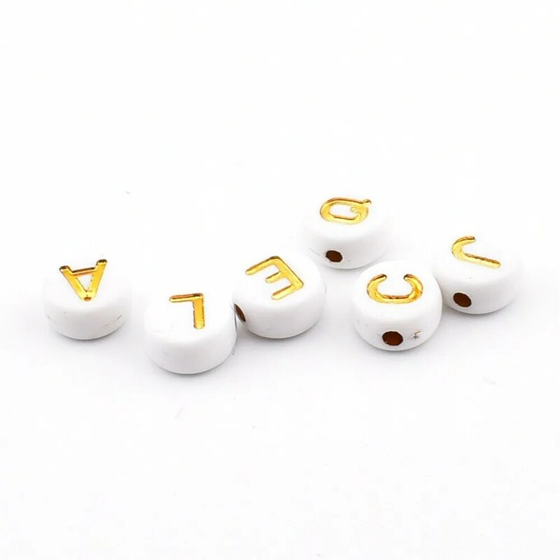 Perles Rondes en Acrylique pour la Fabrication de Bijoux, 7x4x1mm, 50 Pièces/Lot