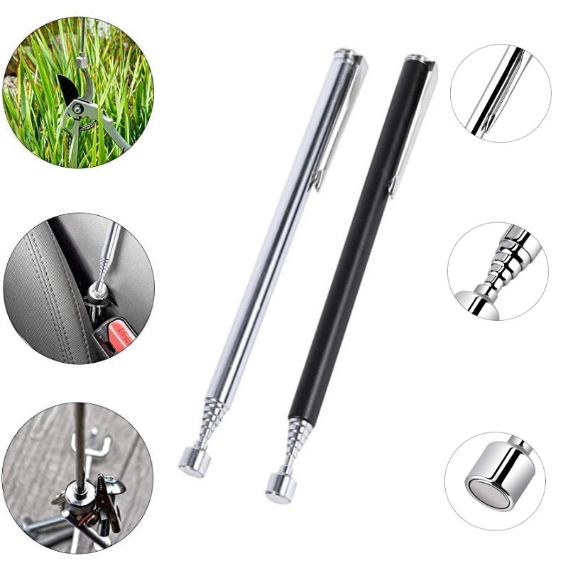 Telescoping Magnetic Grabbers Magnetic Pick-Up Tool with Pocket Clip Telescopic Retrieving Magnet for Screws Nuts Pins Nut Bolt