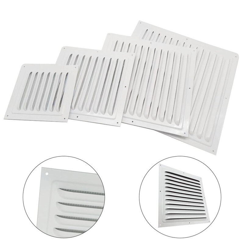 Air Vent Grille Ventilation Cover Metal window Square Vent Insect Screen Cover Aluminum Alloy Heating Cooling Vents Plate
