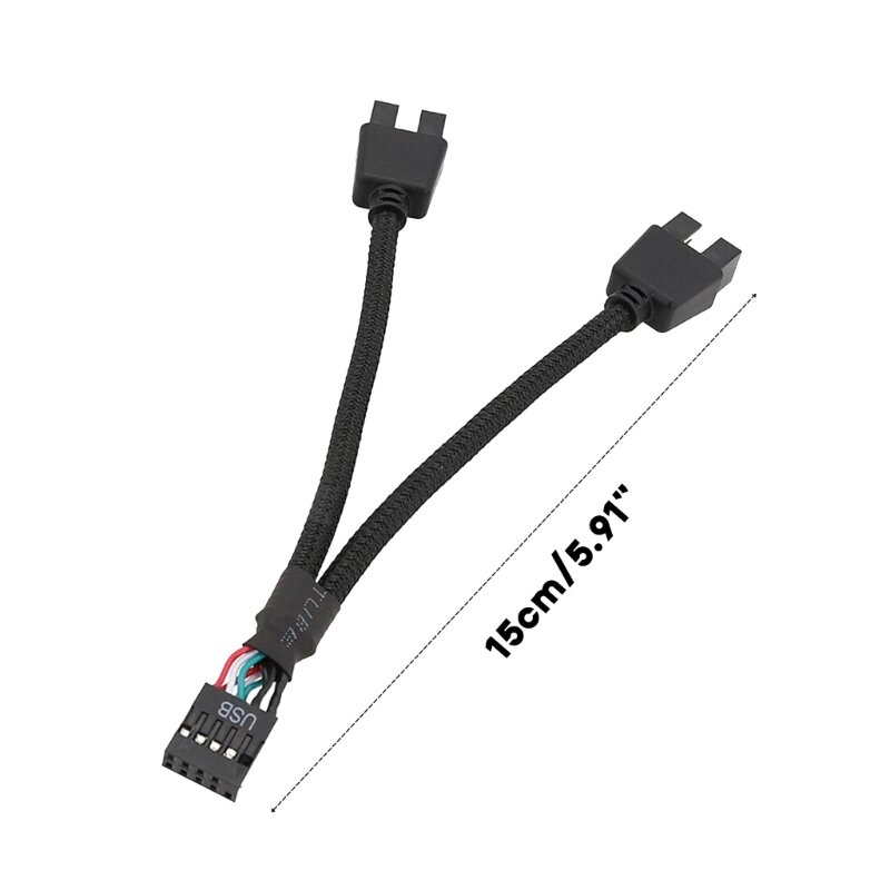 Placa base USB 2,0, cabezal 9 pines, convertidor adaptador divisor concentrador extensión 1 a 2
