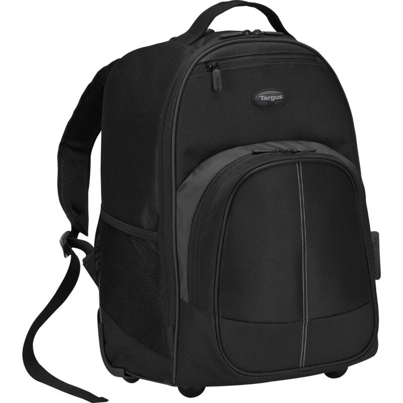 Compact Rolling Laptop Backpack, Black  bags