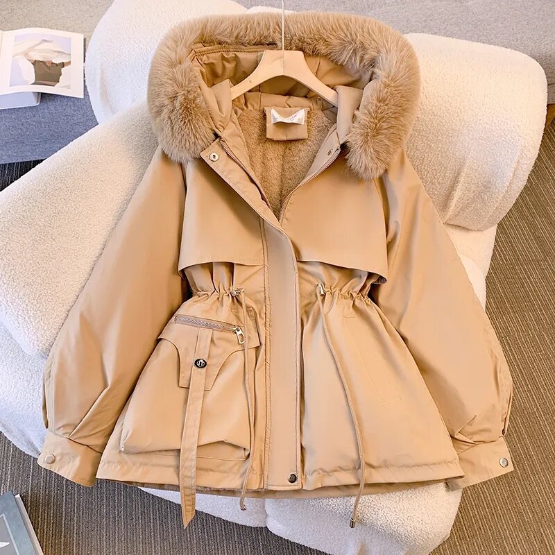 5XL cappotto invernale giacca corta in cotone da donna nuovo autunno inverno piumino piumino moda Casual cerniera parka leggero Lady