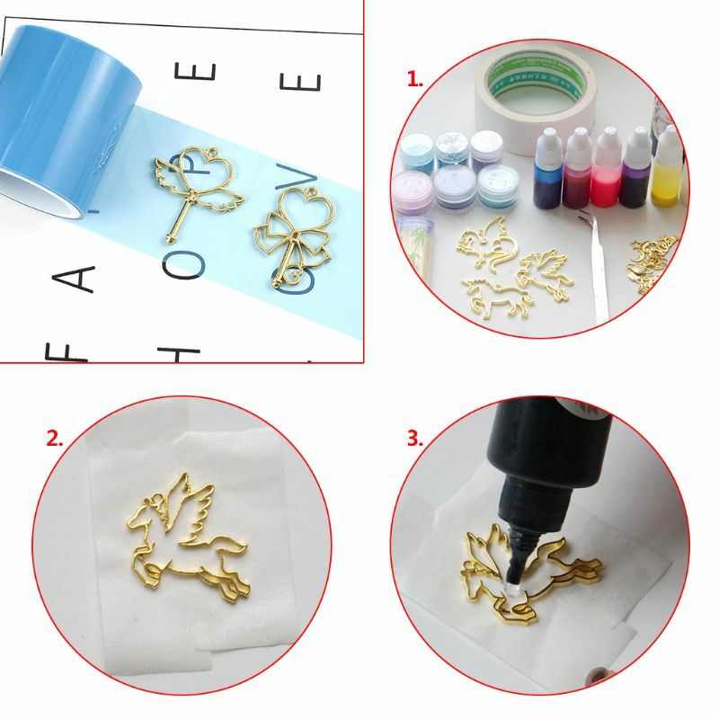 1 rolka 5m taśma UV DIY epoksydowe rzemiosło żywiczne narzędzia metalowa rama anty-wyciek klej przezroczysty klej narzędzia do tworzenia biżuterii