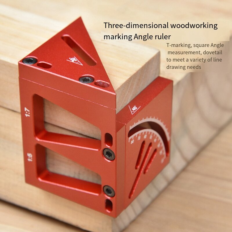 Multi-funcional 3D Angle Scriber, Carpenter Scriber, 45 graus, 90 graus