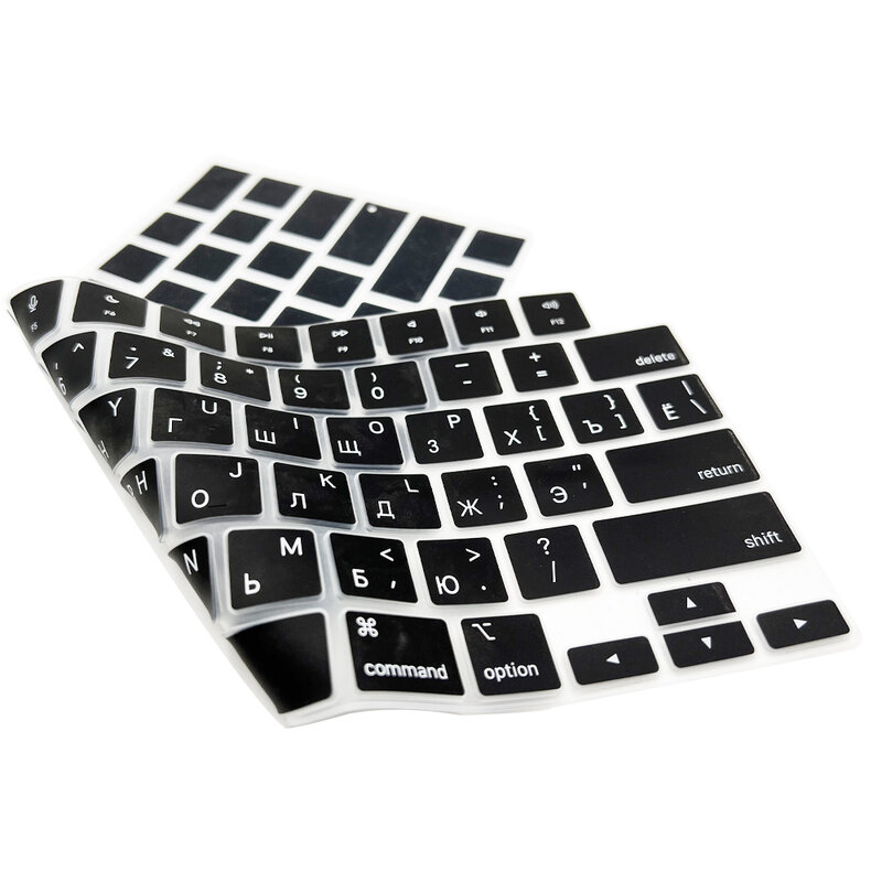 Dla nowego MacBook Air M2 A2681 2022 A2442 A2485 Pro14 klawiatura cvoer rosja Chile koreański francja klawiatura Protector krzemu skrzynka