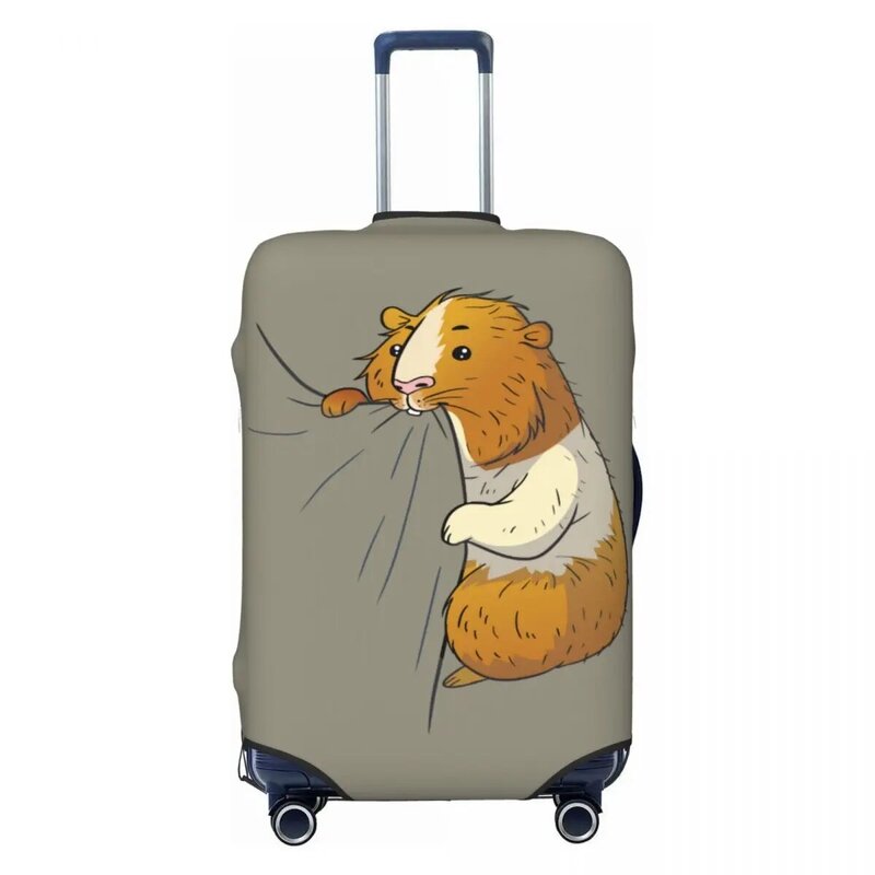 Custom Guinea Pig Hungry Nabbling Pet Owner Luggage Cover Protector Funny Animal Travel Suitcase Protective Cover for 18-32 Inch