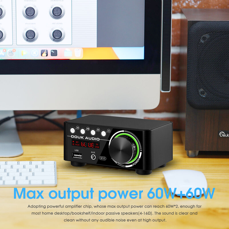 Douk – Mini amplificateur audio TPA3116, récepteur Bluetooth 5.0, stéréo, Audio, maison, voiture, USB, disque U, lecteur de musique