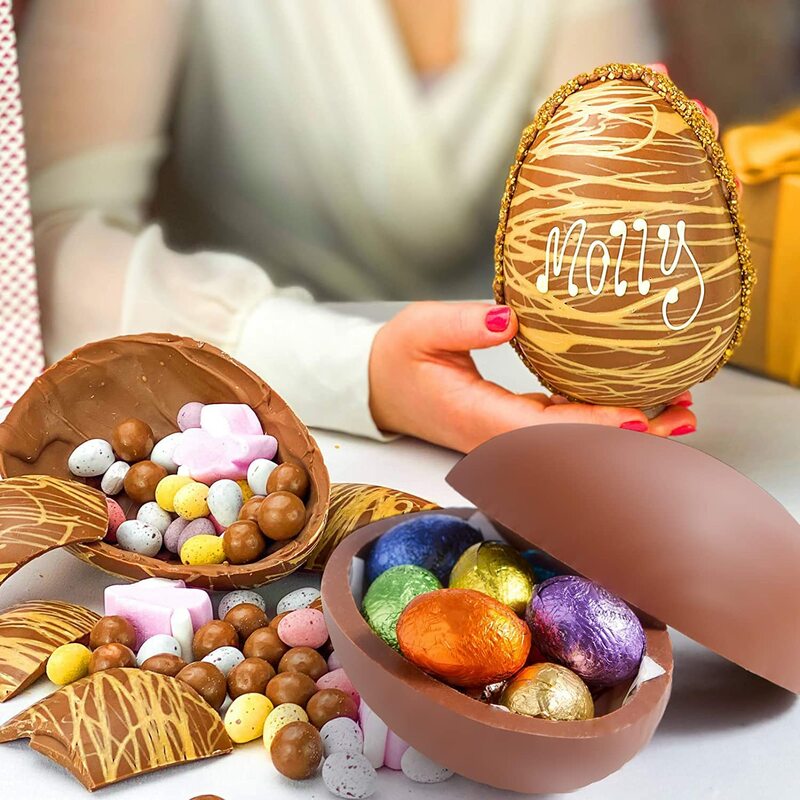 Easter Egg Silicone Mold Half Sphere Shape Cake Chocolate Mold Happy Easter Party Decor Knock Chocolate Bomb Egg DIY Baking Tool