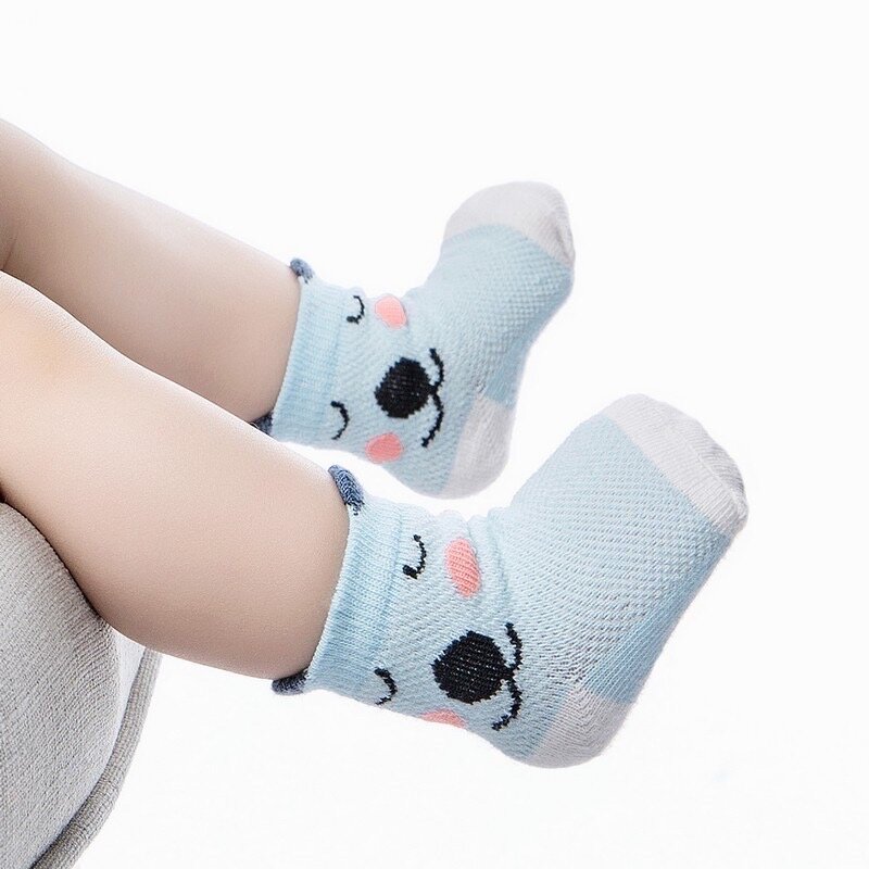5 paia 0-18 mesi calzini per neonati calzini per neonato calzini per bambini morbidi senza maniche in puro cotone con Design animale per ragazze