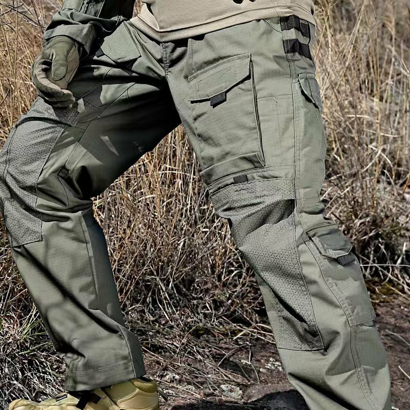 Taktische Cargo hose Herren Multi-Taschen tragen widerstands fähige Hose Outdoor-Training Wandern Angeln lässig lose Hosen männlich