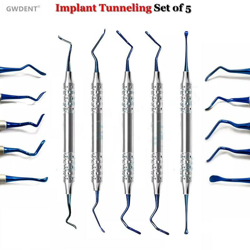 5 buah/lot SET peralatan bedah dokter gigi TITANIUM tunneling VISTA