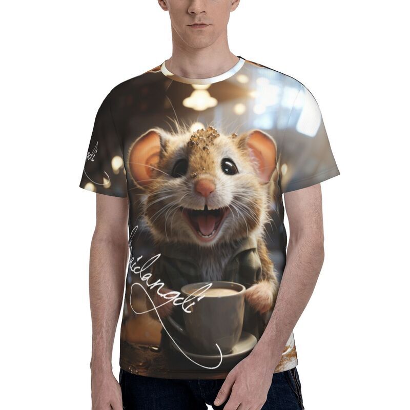 Men's and Women's Top Casual T-shirt Mouse Cartoon Animal 3D Printing Short Sleeved Summer Plus Size Clothing Y2K